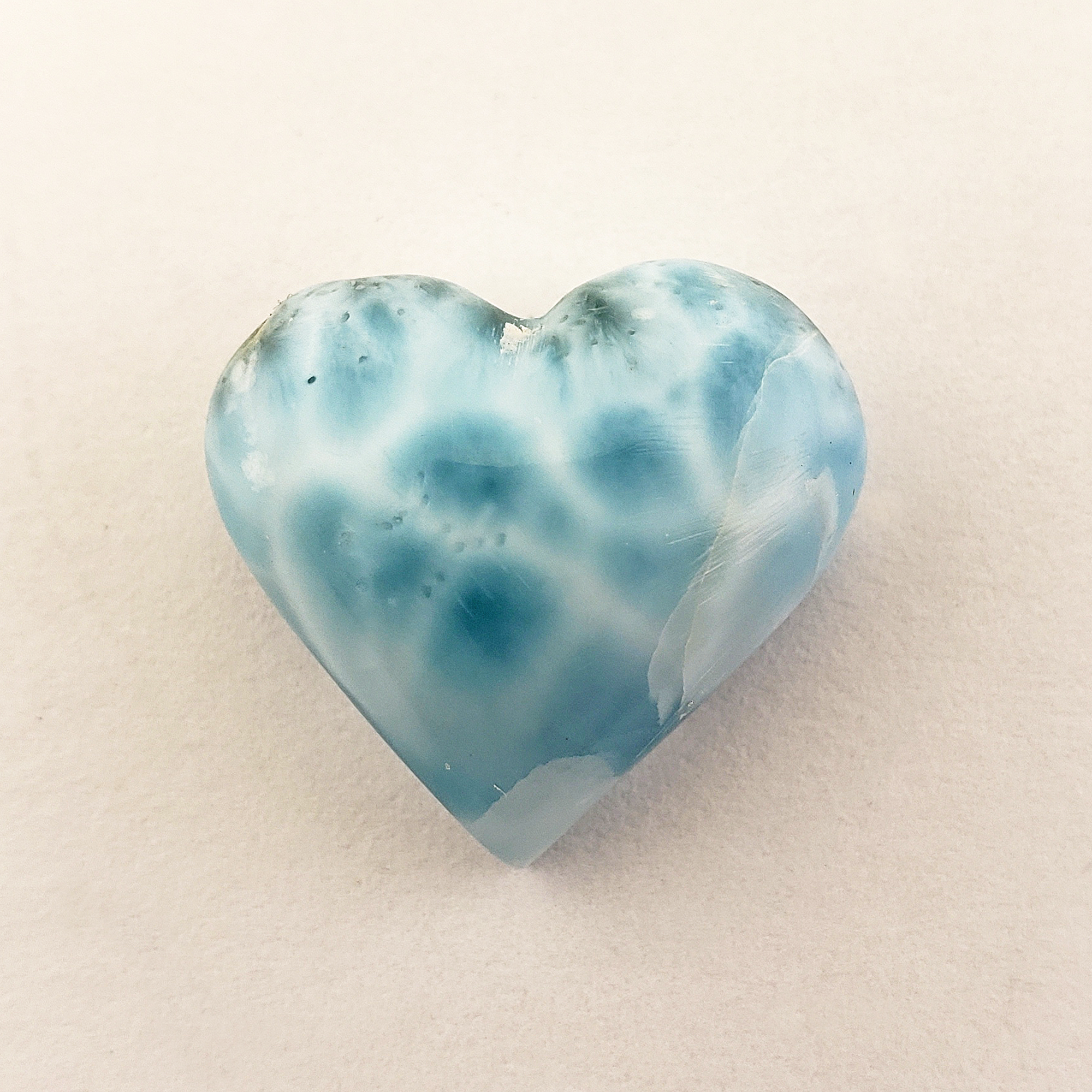 Unique High Quality Larimar Stone Heart Natural Gemstone Cabochon | Gebo - 1