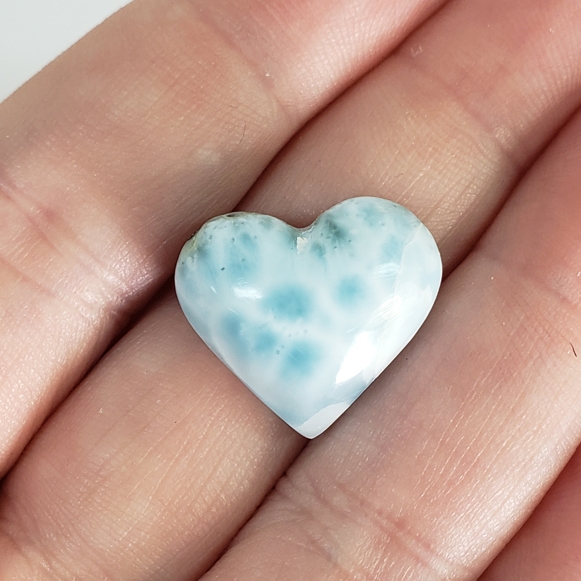 Unique High Quality Larimar Stone Heart Natural Gemstone Cabochon | Gebo - 2