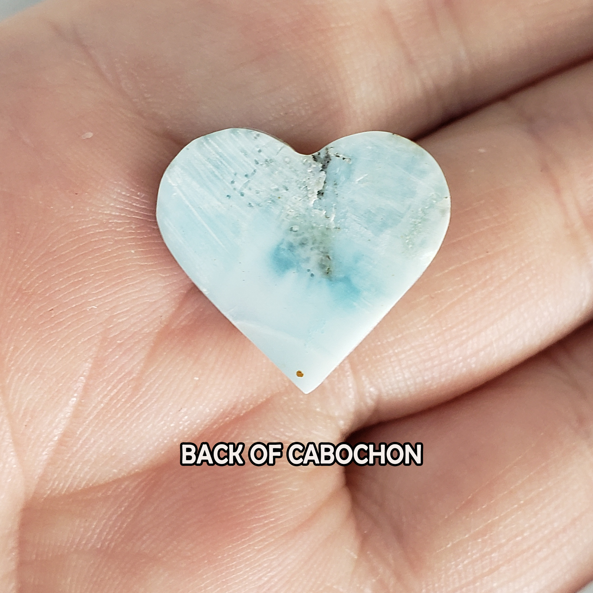 Unique High Quality Larimar Stone Heart Natural Gemstone Cabochon | Gebo - 4