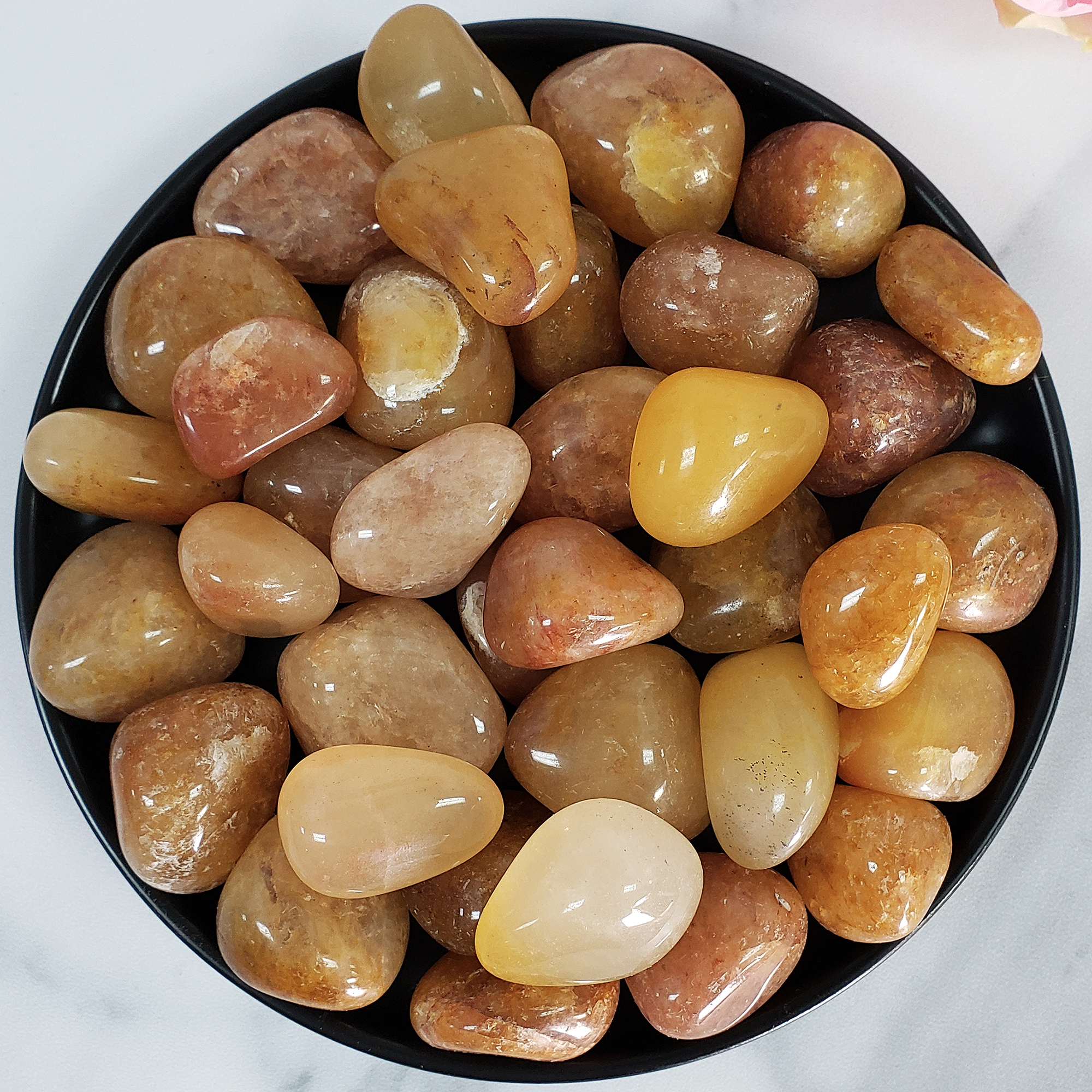 Gold Quartz Crystal Natural Gemstone Tumbled Stone | One Stone | aka Yellow Aventurine