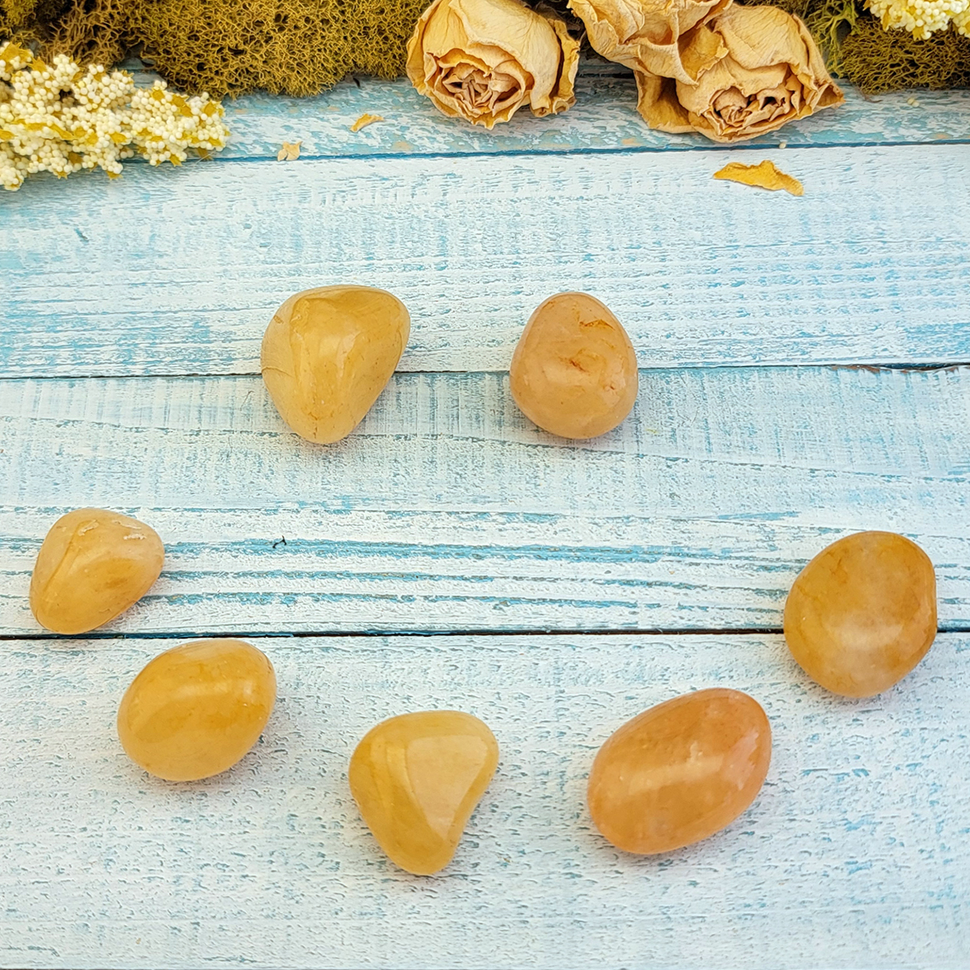 Gold Quartz Crystal Natural Gemstone Tumbled Stone | One Stone | aka Yellow Aventurine - 4