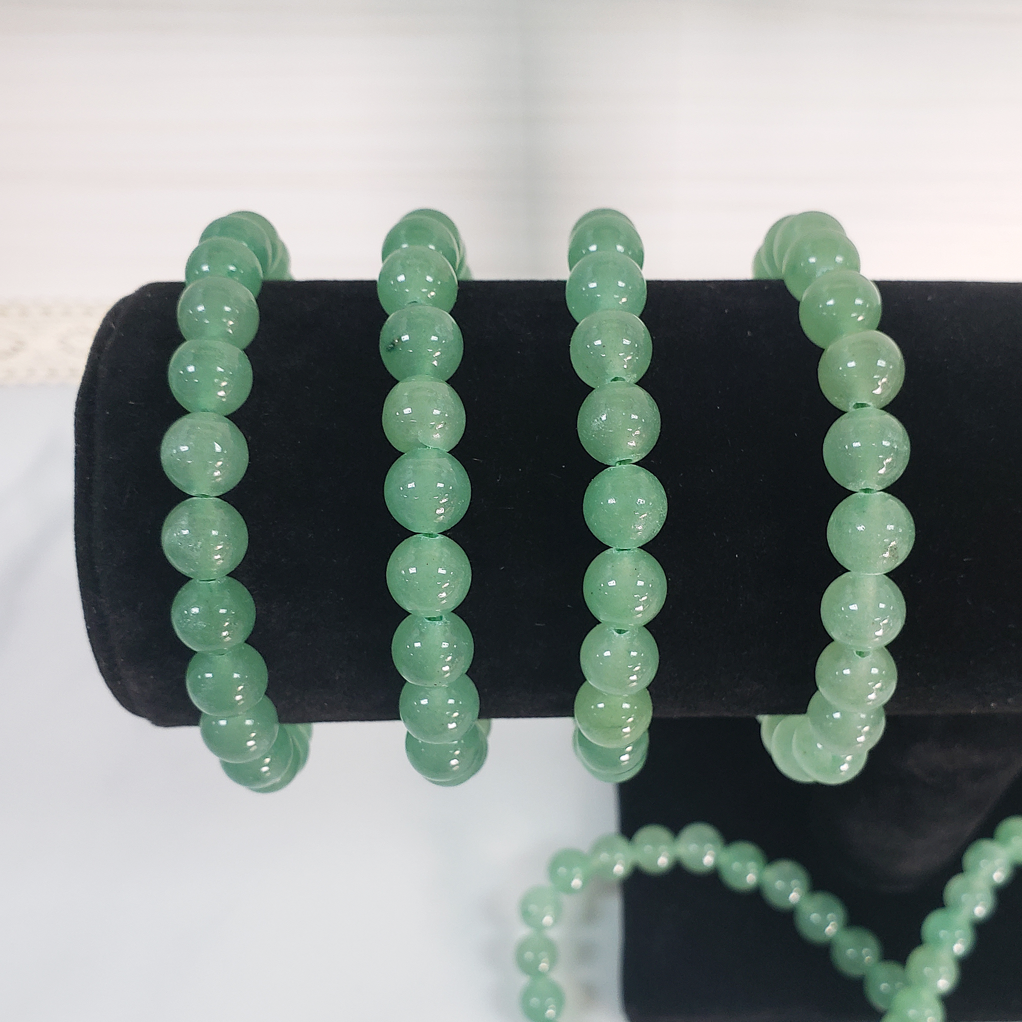 Green Aventurine Crystal Natural Gemstone 7-8mm Beaded Bracelet - 4