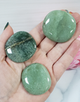 Green Aventurine Natural Crystal Palm Stone Worry Stone Meditation Tool - C