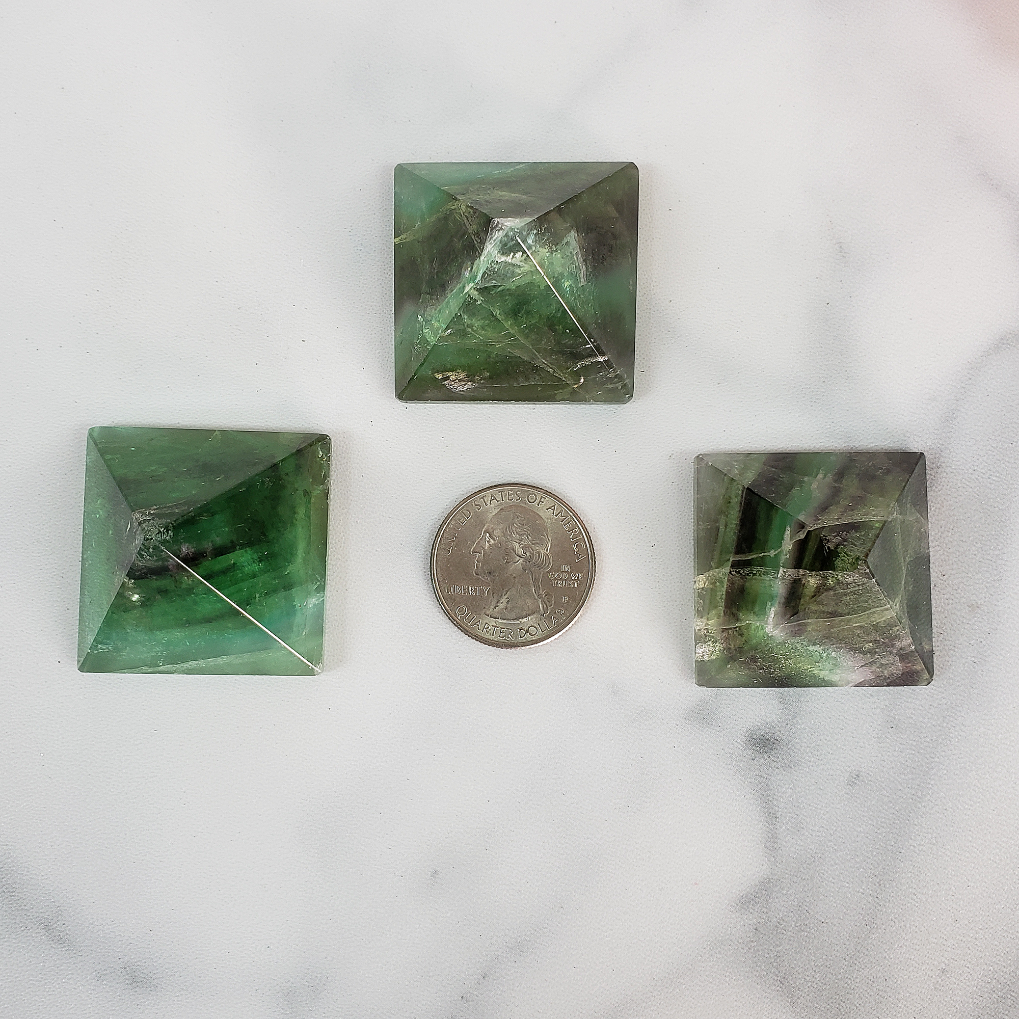 Green Fluorite Stone Natural Gemstone Crystal Pyramid | 30-35mm - 3