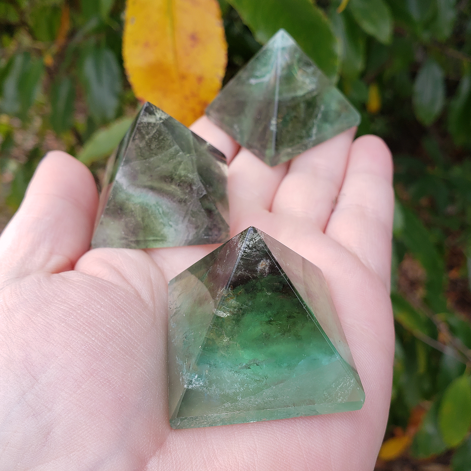 Green Fluorite Stone Natural Gemstone Crystal Pyramid | 30-35mm - 6