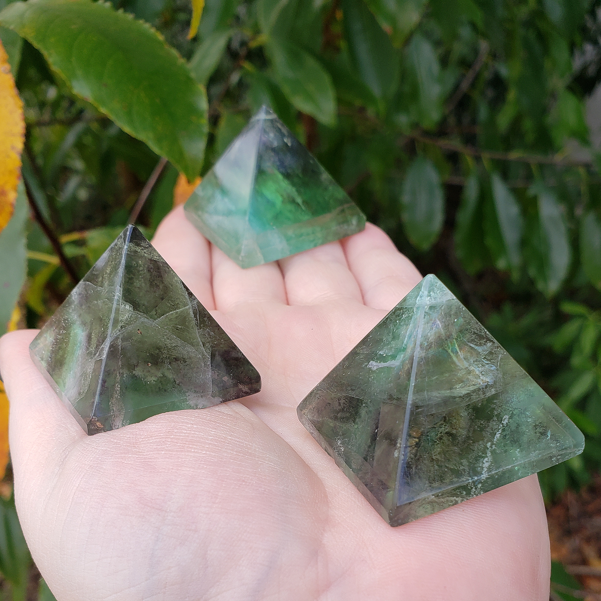 Green Fluorite Stone Natural Gemstone Crystal Pyramid | 30-35mm - 2