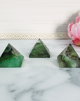Green Fluorite Stone Natural Gemstone Crystal Pyramid | 30-35mm