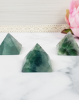 Green Fluorite Stone Natural Gemstone Crystal Pyramid | 30-35mm - B