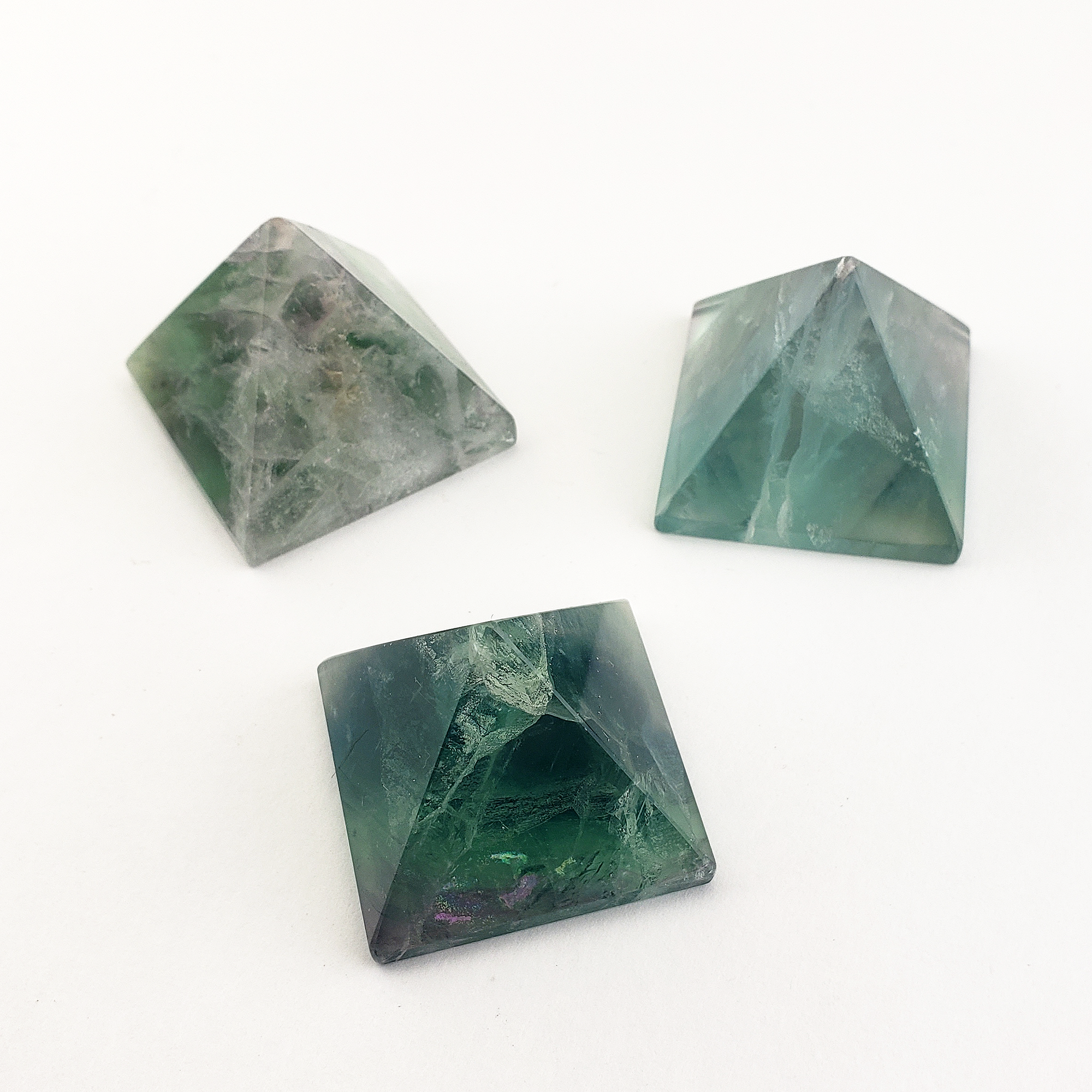 Green Fluorite Stone Natural Gemstone Crystal Pyramid | 30-35mm - A