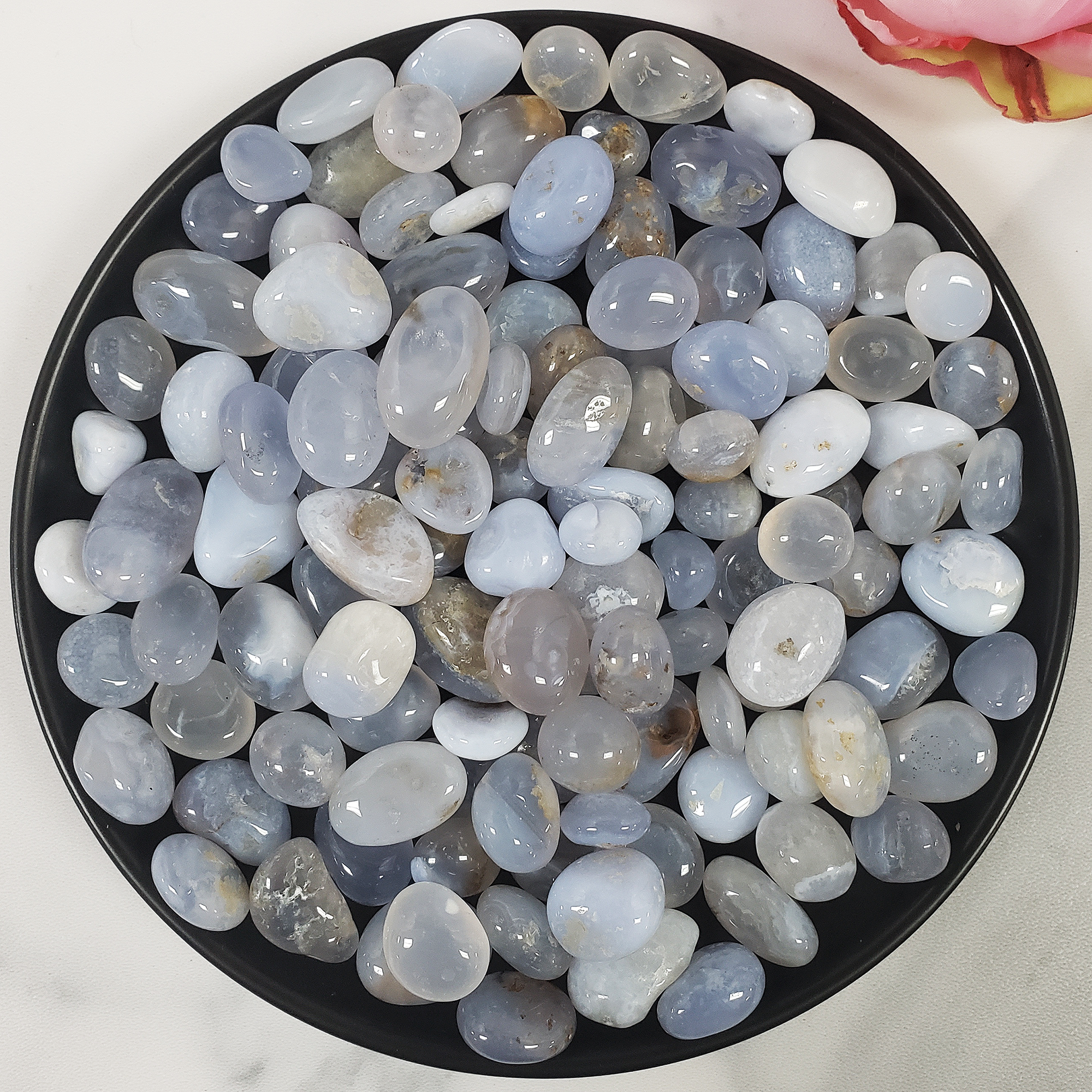 Grey-Blue Agate Chalcedony Crystal Natural Gemstone Tumbled Stone | Multiple Sizes - 1