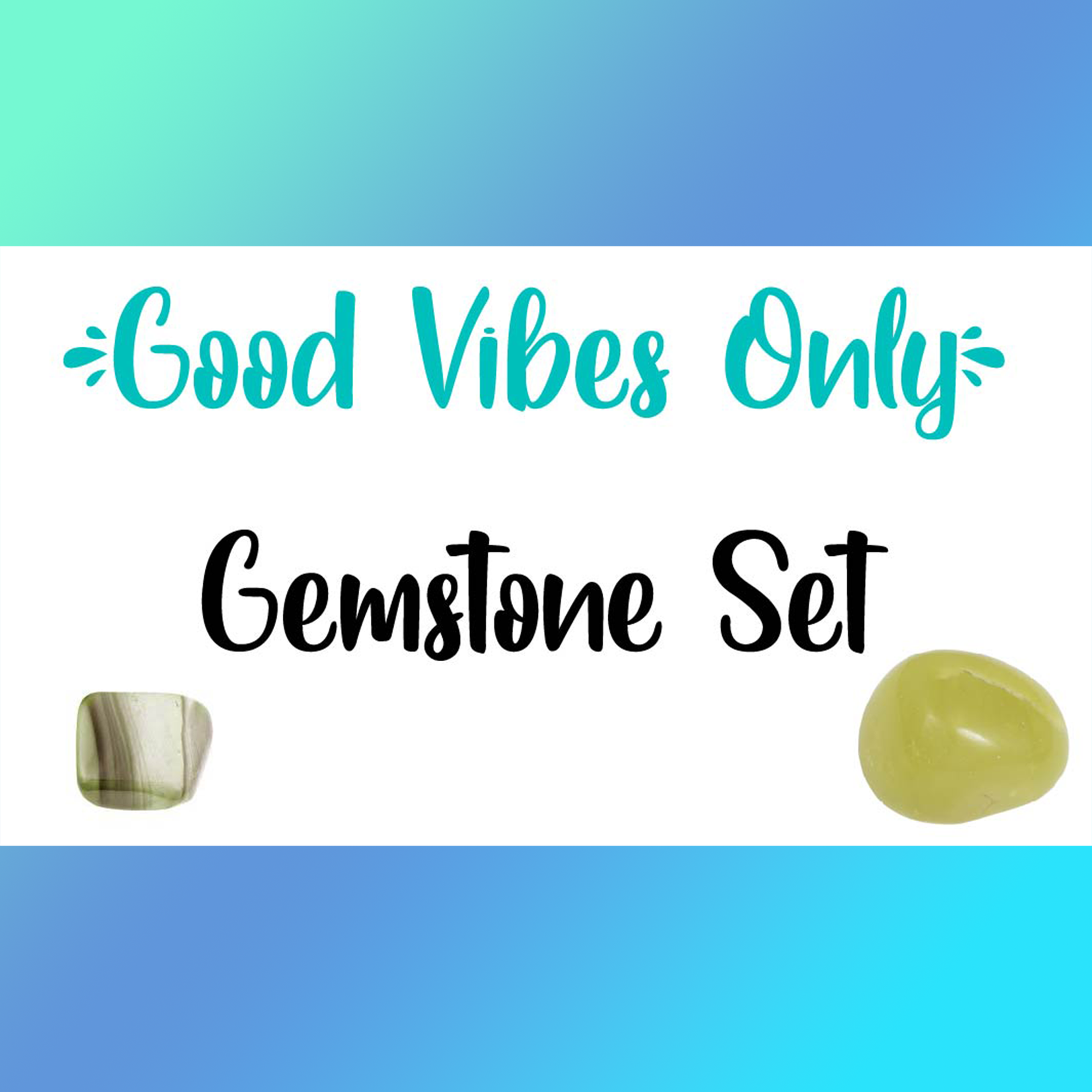 Good Vibes Only Crystal Set | Tumbled Stones Duo with a Pouch