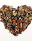 Happy Future Natural Crystal Confetti Chips Mix By the Ounce | Unakite, Red Jasper, Mixed Tourmaline - 1