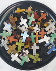 Intuitively Selected Crystal Cross Gemstone Pendant