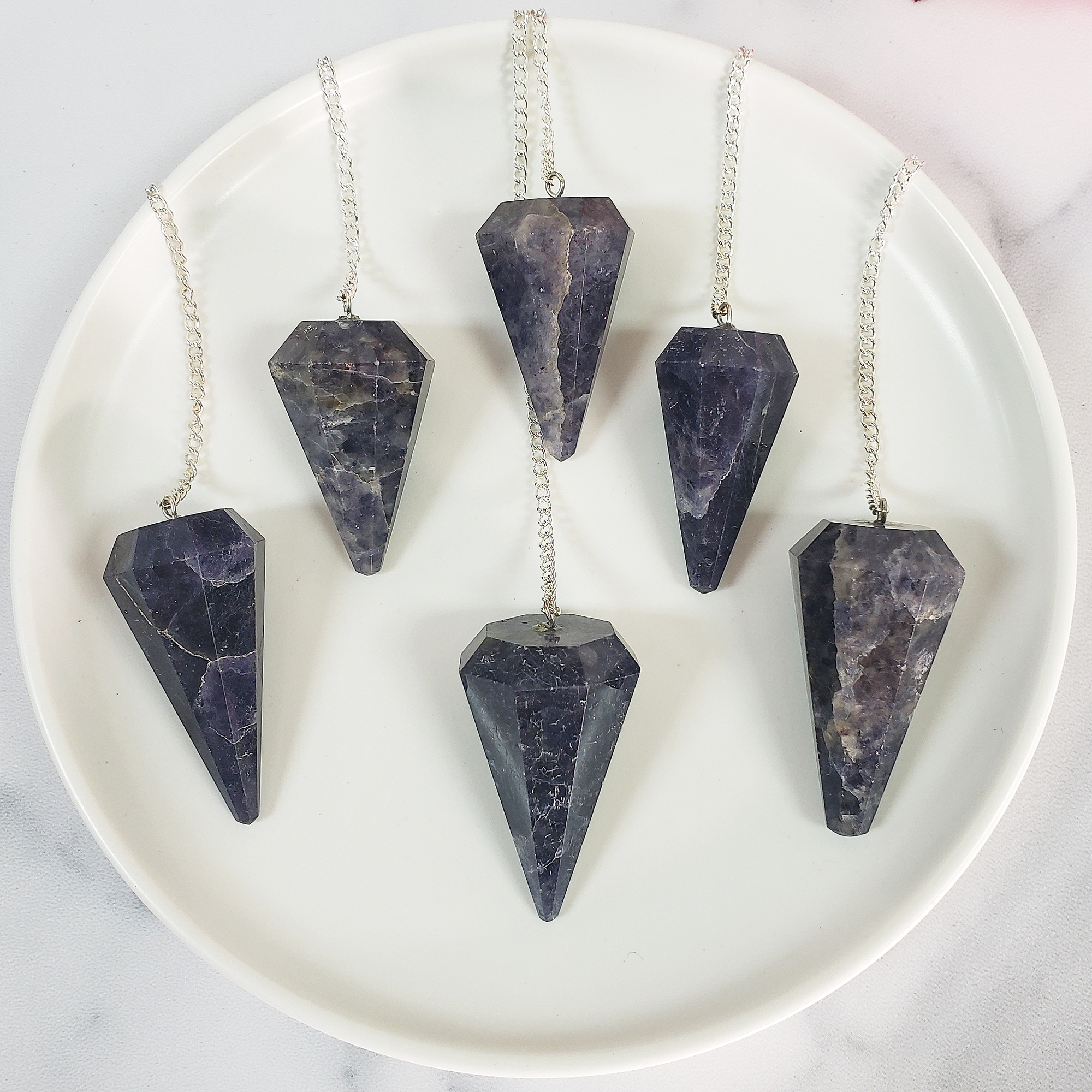 Iolite Stone Natural Gemstone Crystal Pendulum | Spiritual Tool - 1