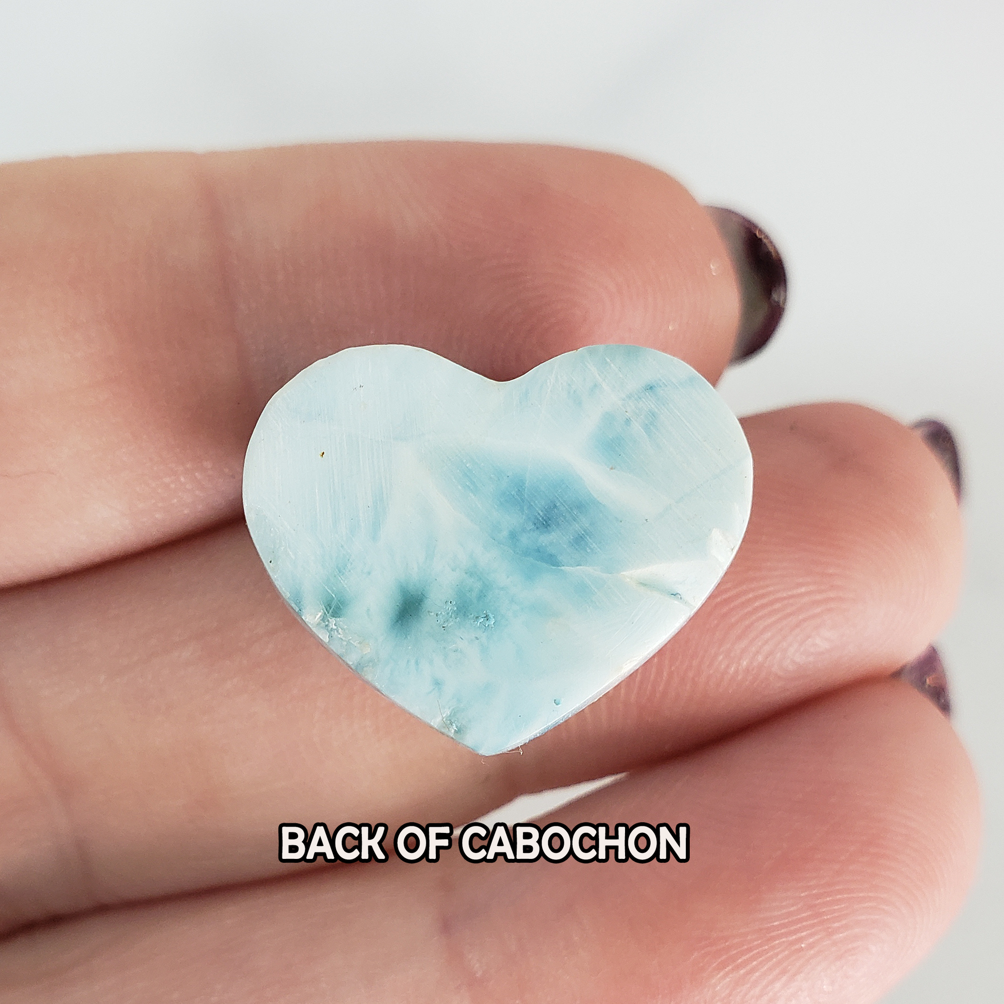 Unique High Quality Larimar Stone Heart Natural Gemstone Cabochon | Kennaz - 3