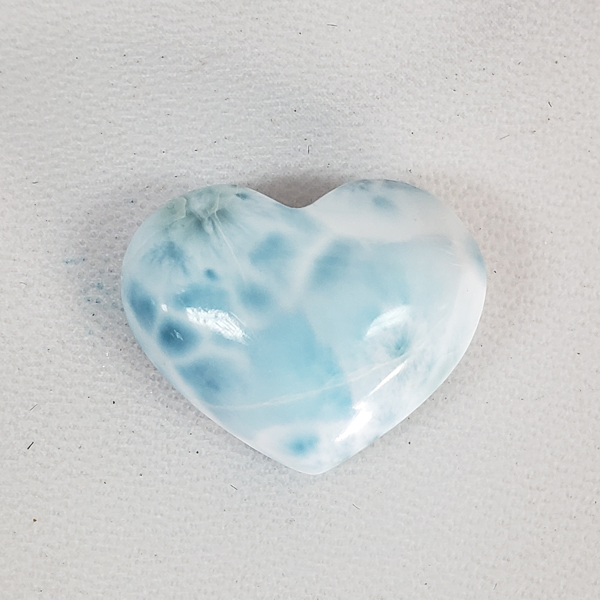 Unique High Quality Larimar Stone Heart Natural Gemstone Cabochon | Kennaz - 1