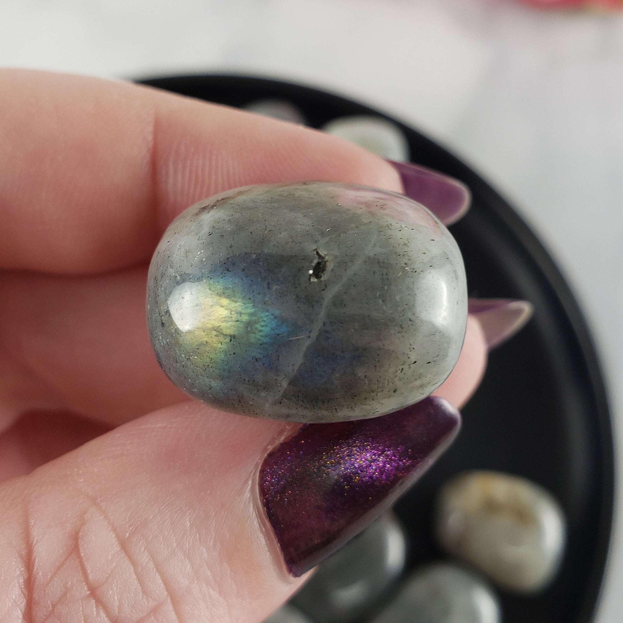 Labradorite Crystal Natural Gemstone Tumbled Stone | Green Labradorite, Blue Labradorite