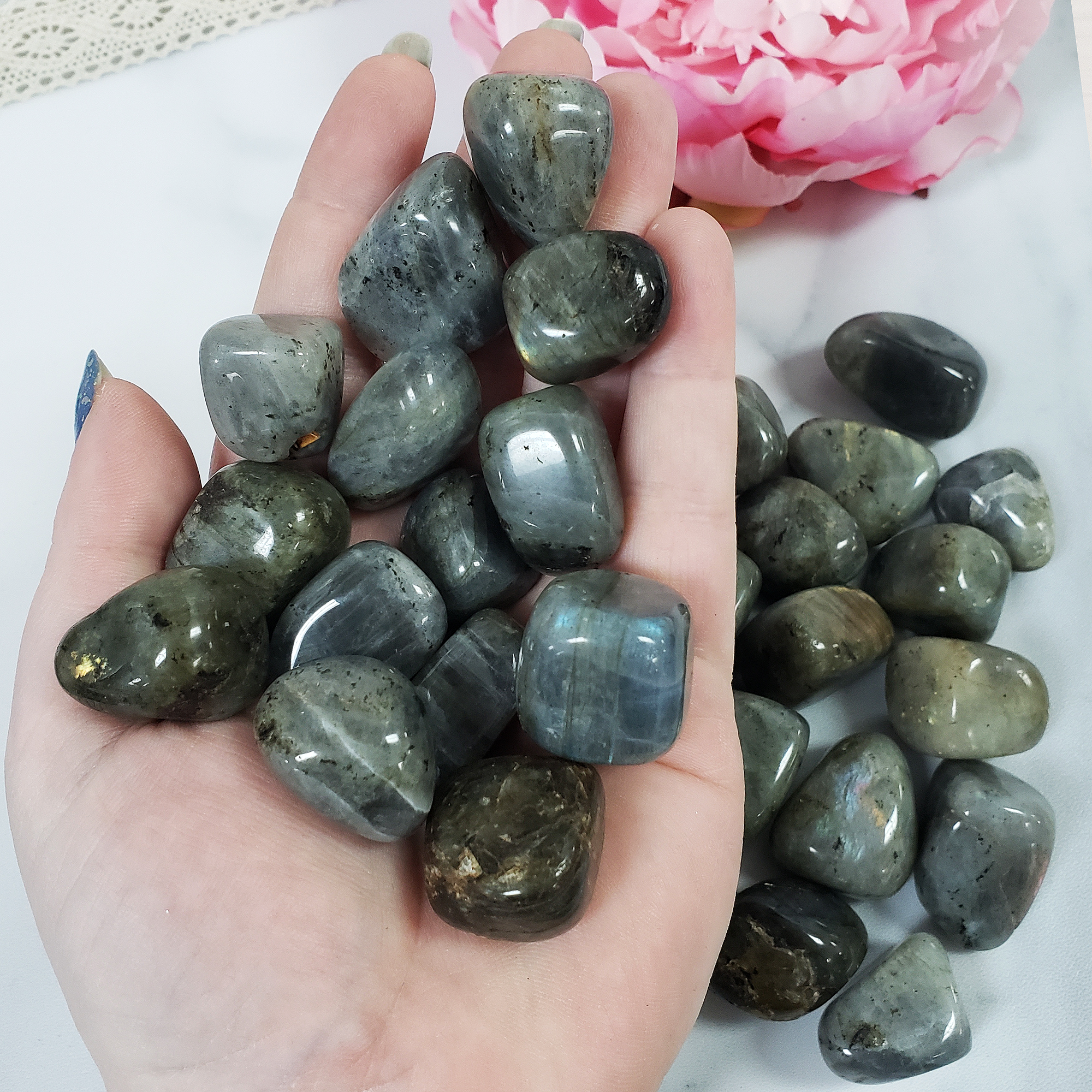 Labradorite Crystal Natural Gemstone Tumbled Stone - 5