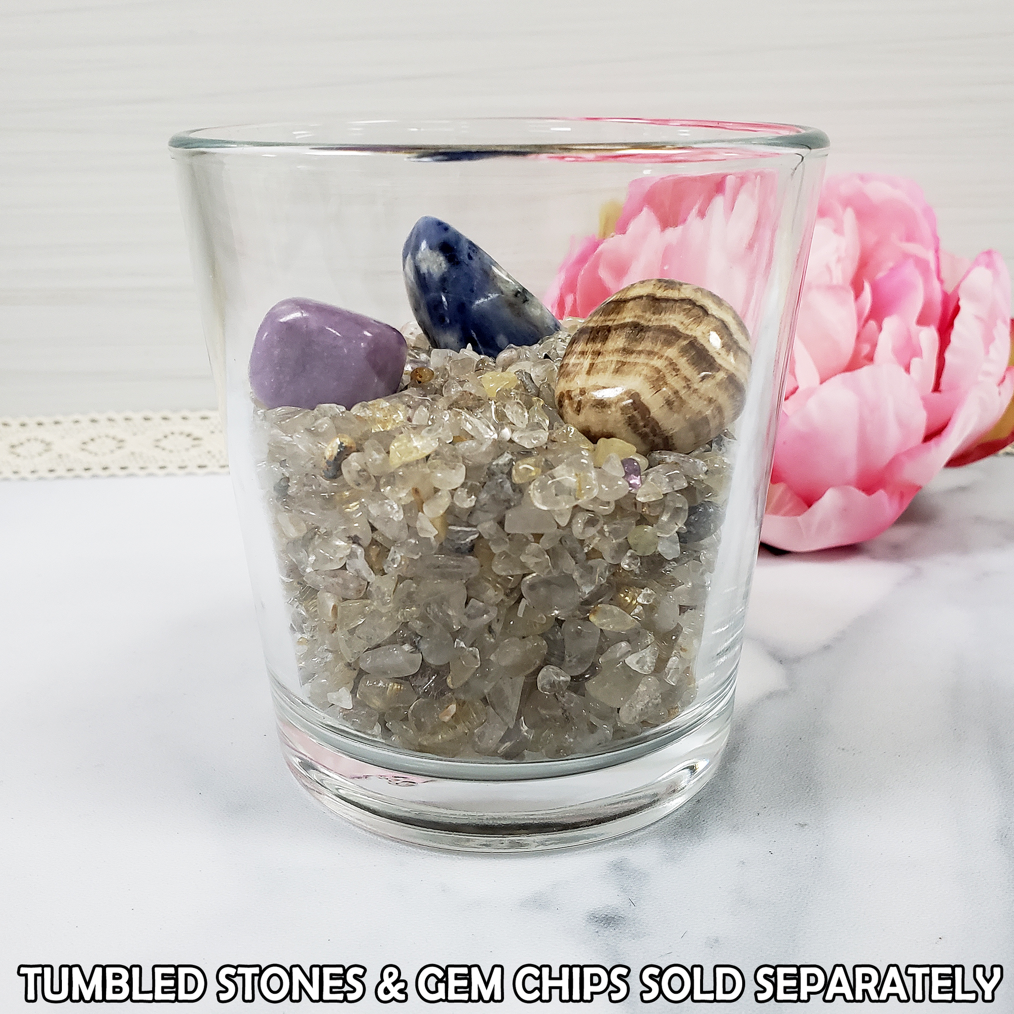 Large Tumbler Glass Container | Great for Crystal Storage, Harmony Bowls, Candle Making, & More! - Example