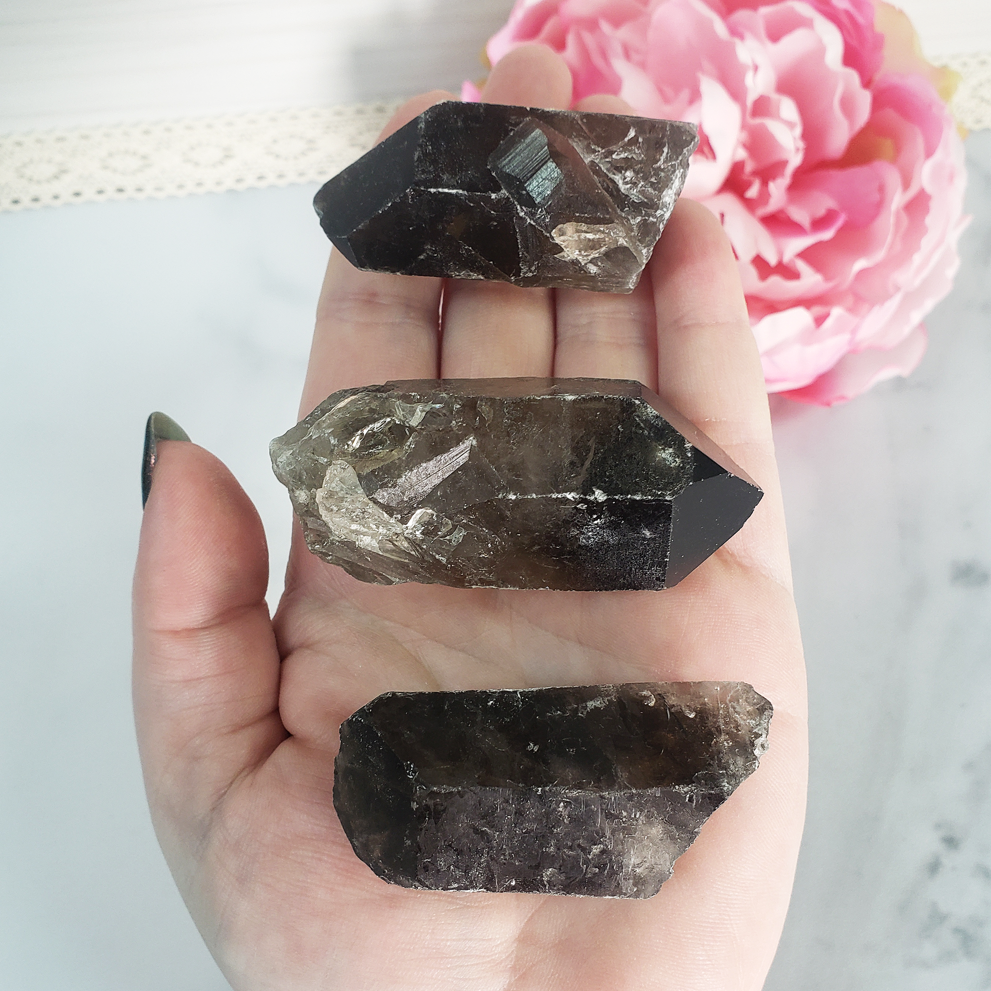 Smoky Quartz Crystal Natural Gemstone Raw Crystal Point | Large - 2