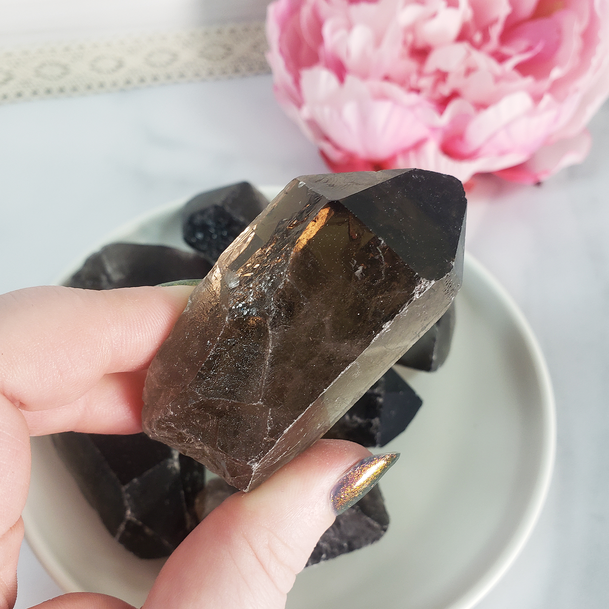 Smoky Quartz Crystal Natural Gemstone Raw Crystal Point | Large - 1