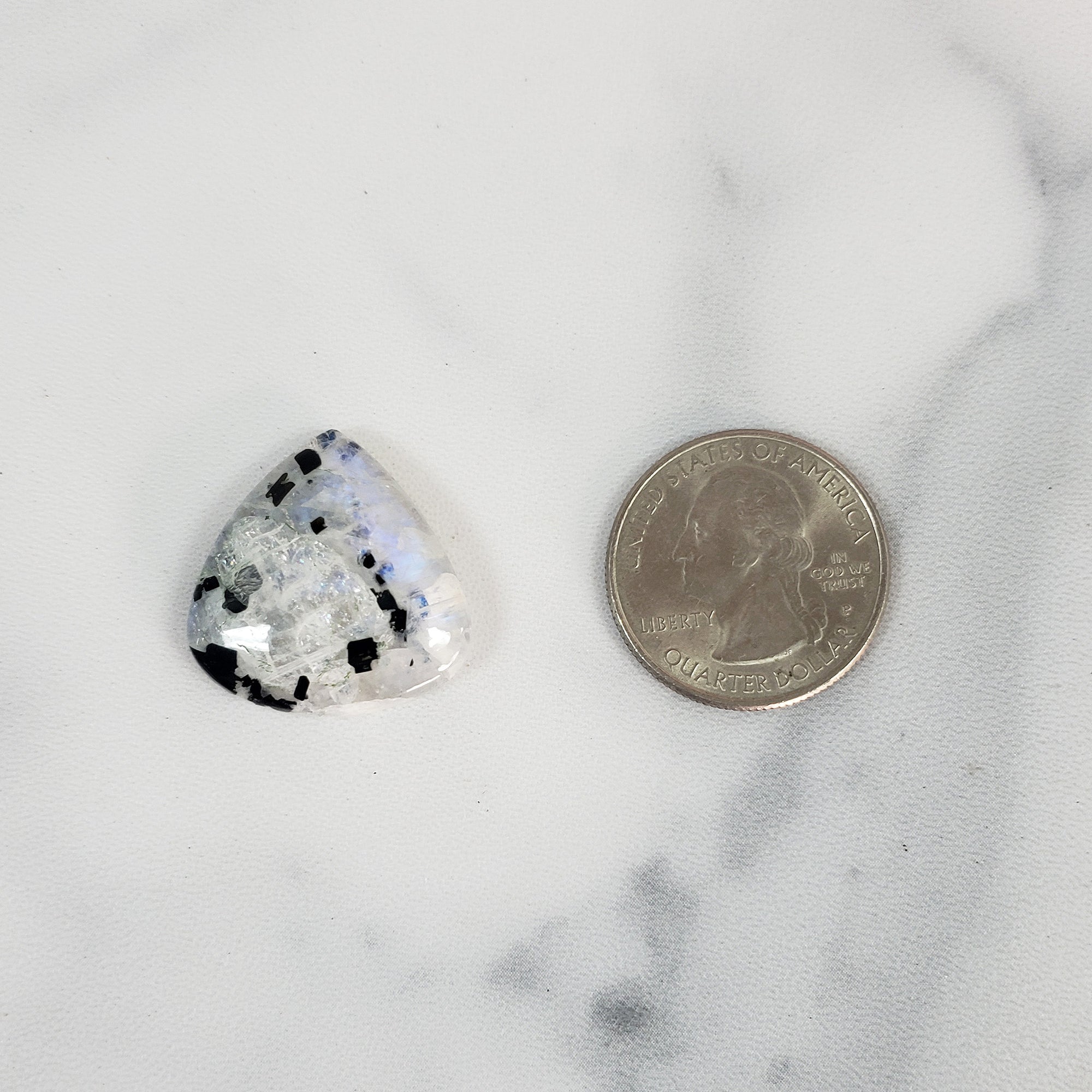 Unique 28 Carat Flashy Rainbow Moonstone Crystal Cabochon Natural High Quality Gemstone | Limerick - 2