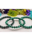 Green Malachite Stone Natural Crystal 7-8mm Beaded Bracelet - 2