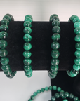 Green Malachite Stone Natural Crystal 7-8mm Beaded Bracelet - 3