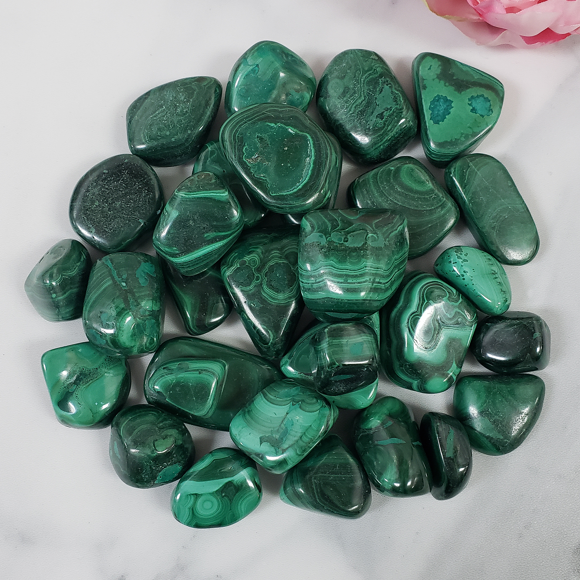 Green Malachite Crystal Natural Gemstone Tumbled Stone | One Stone | Multiple Sizes! - 7