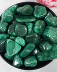 Green Malachite Crystal Natural Gemstone Tumbled Stone | One Stone | Multiple Sizes!