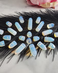 Opalite Crystal Point Bead Manmade Gemstone Tower Drilled | Multiple Sizes! - Rainbow Opalite Stones