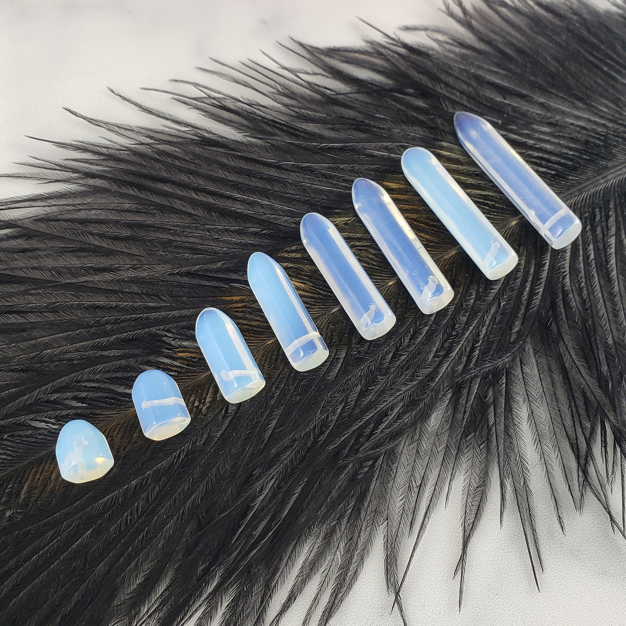 Opalite Crystal Point Bead Manmade Gemstone Tower Drilled | Multiple Sizes! - Opalite Beads