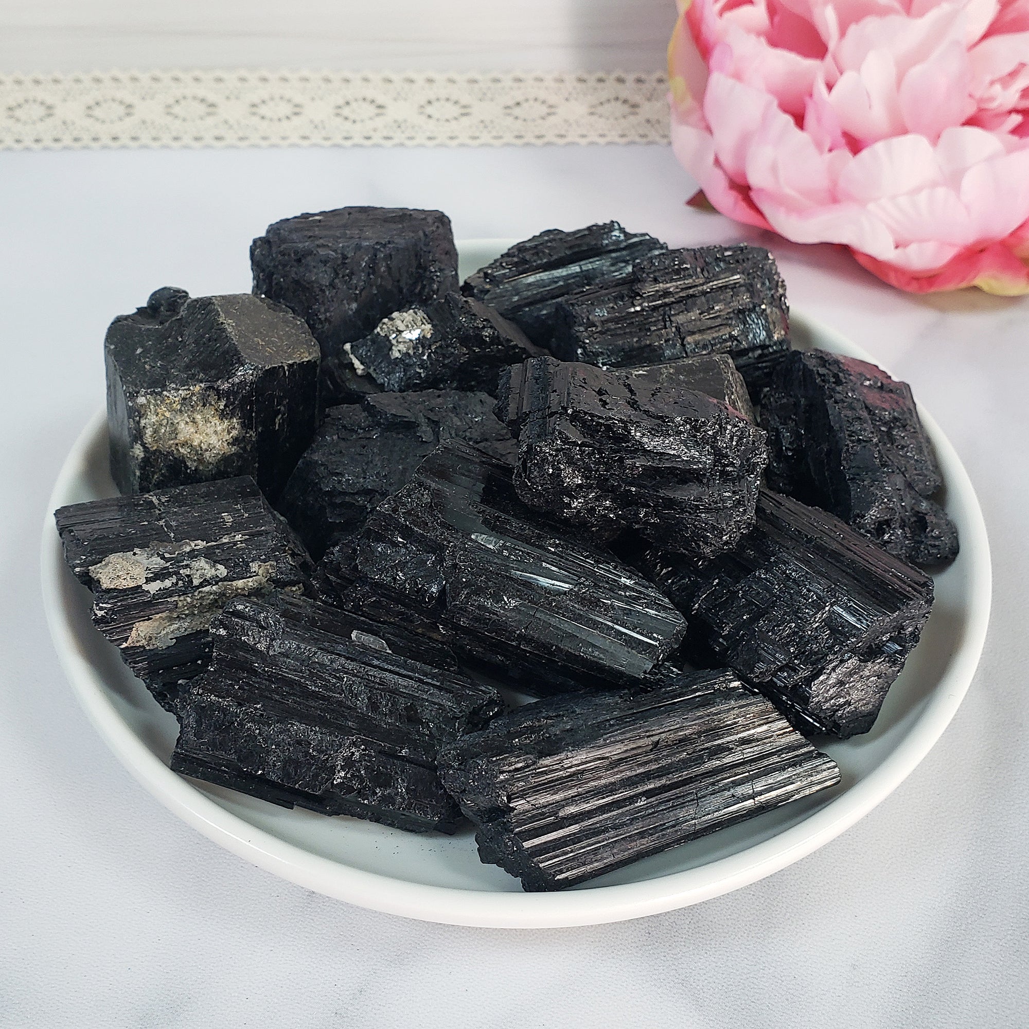 Raw Black Tourmaline Crystal Natural Rough Gemstone | One Stone | MEDIUM - 5