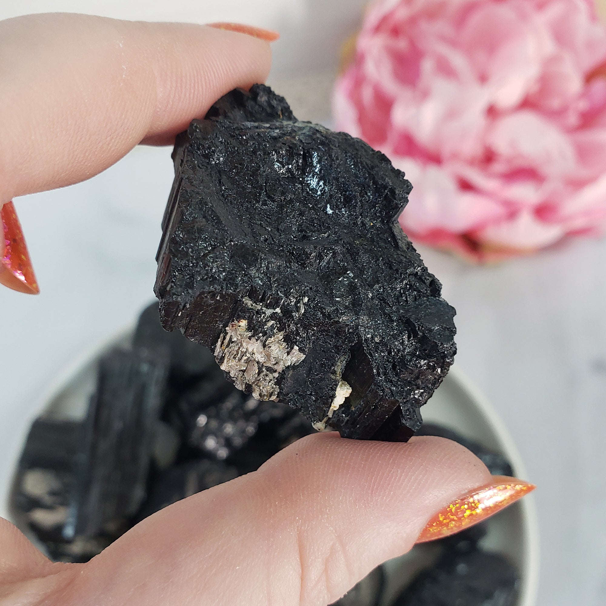 Raw Black Tourmaline Crystal Natural Rough Gemstone | One Stone | MEDIUM - 4