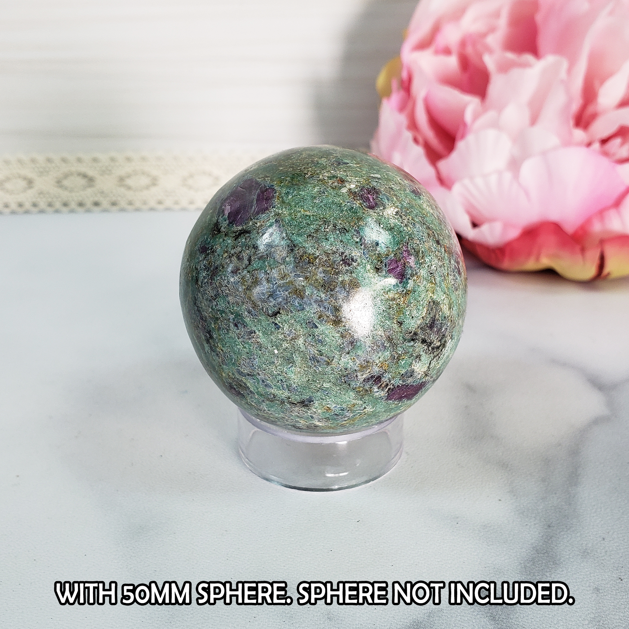 Plastic Display Stand for Gemstone Spheres, Crystal Geodes, & Stone Eggs | Medium - 2