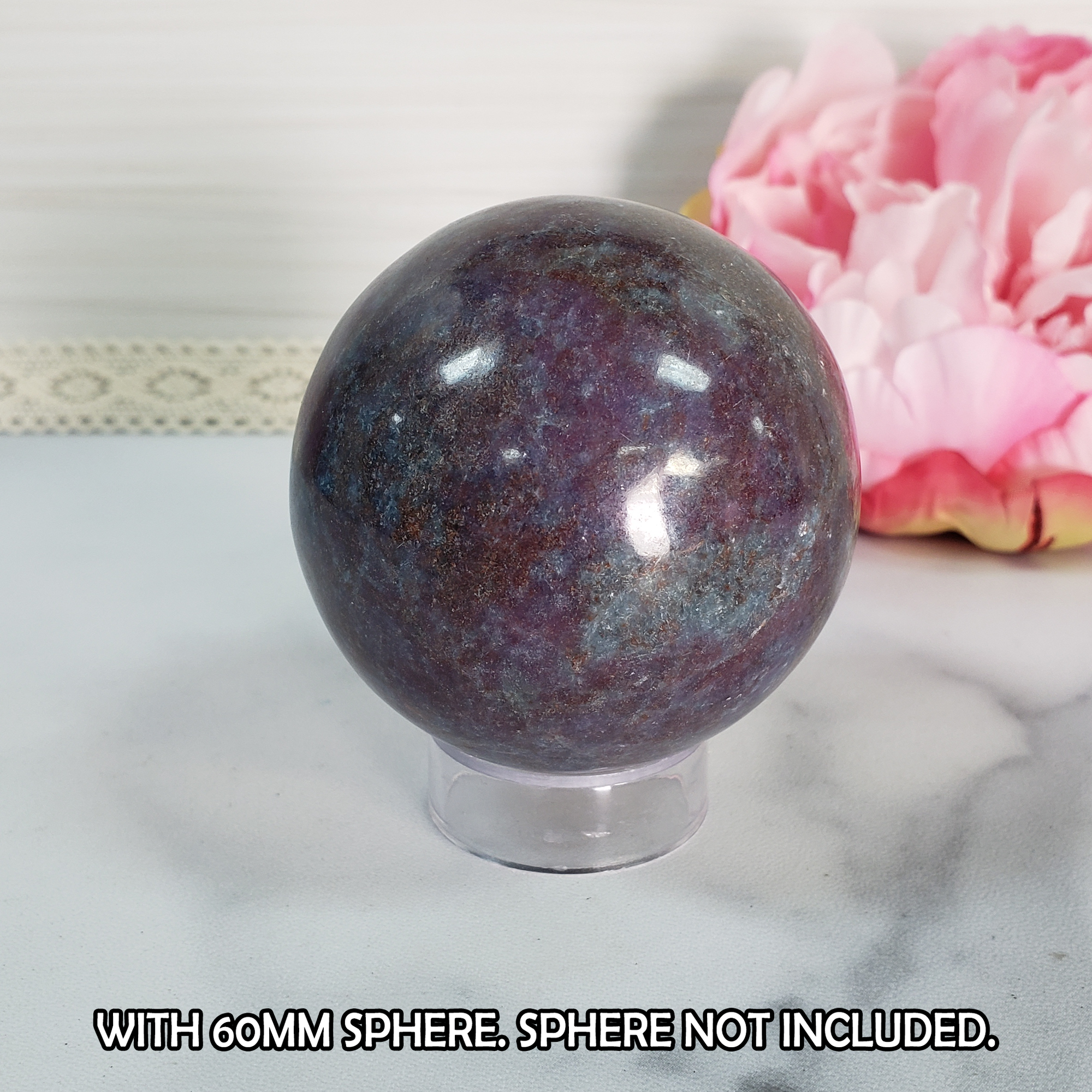 Plastic Display Stand for Gemstone Spheres, Crystal Geodes, & Stone Eggs | Medium - 6