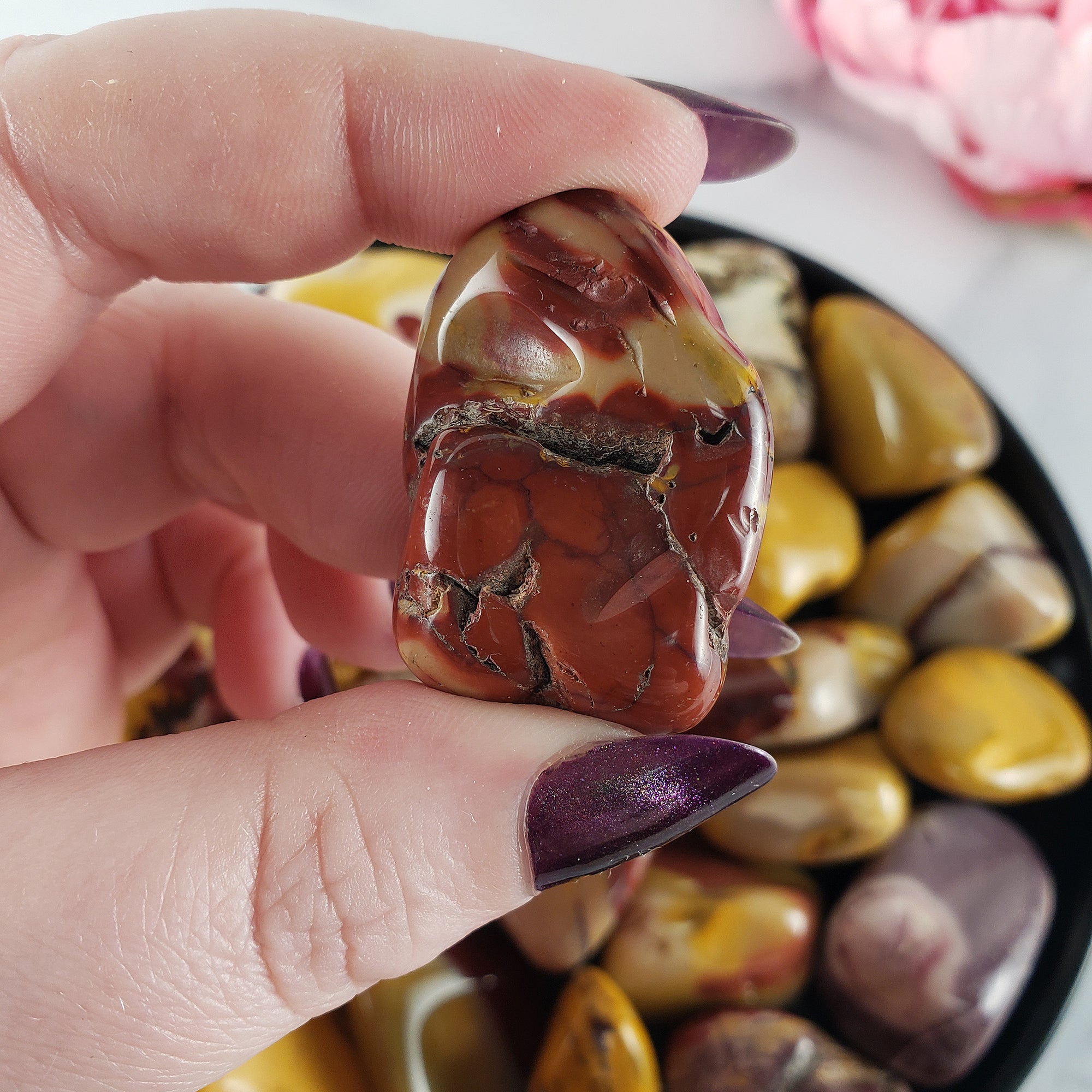 Mookaite Jasper Gemstone Natural Crystal Freeform Tumbled Stone | Natural Minerals with Texture