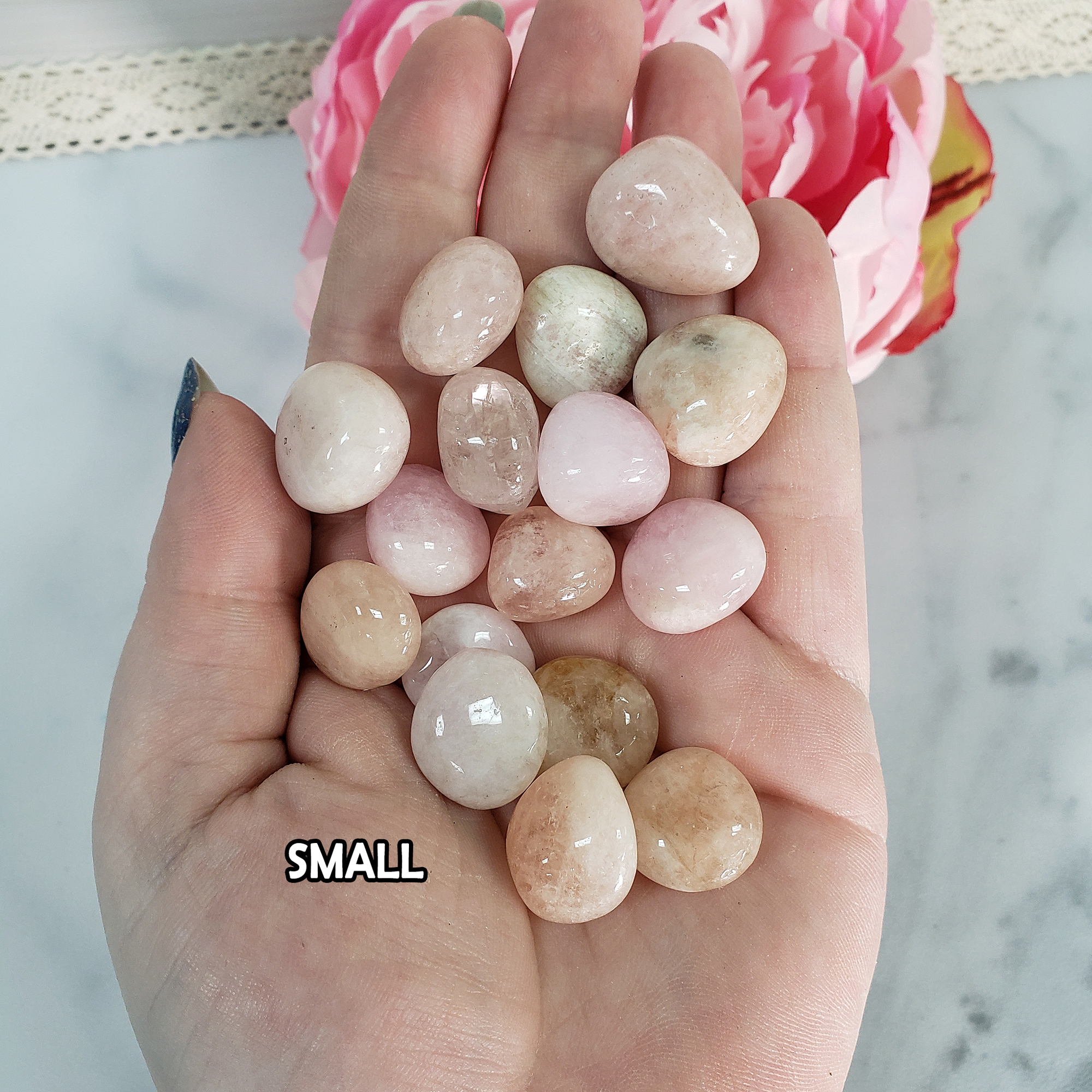 Morganite Pink Beryl Crystal Natural Gemstone Tumbled Stone | Multiple Sizes - 3