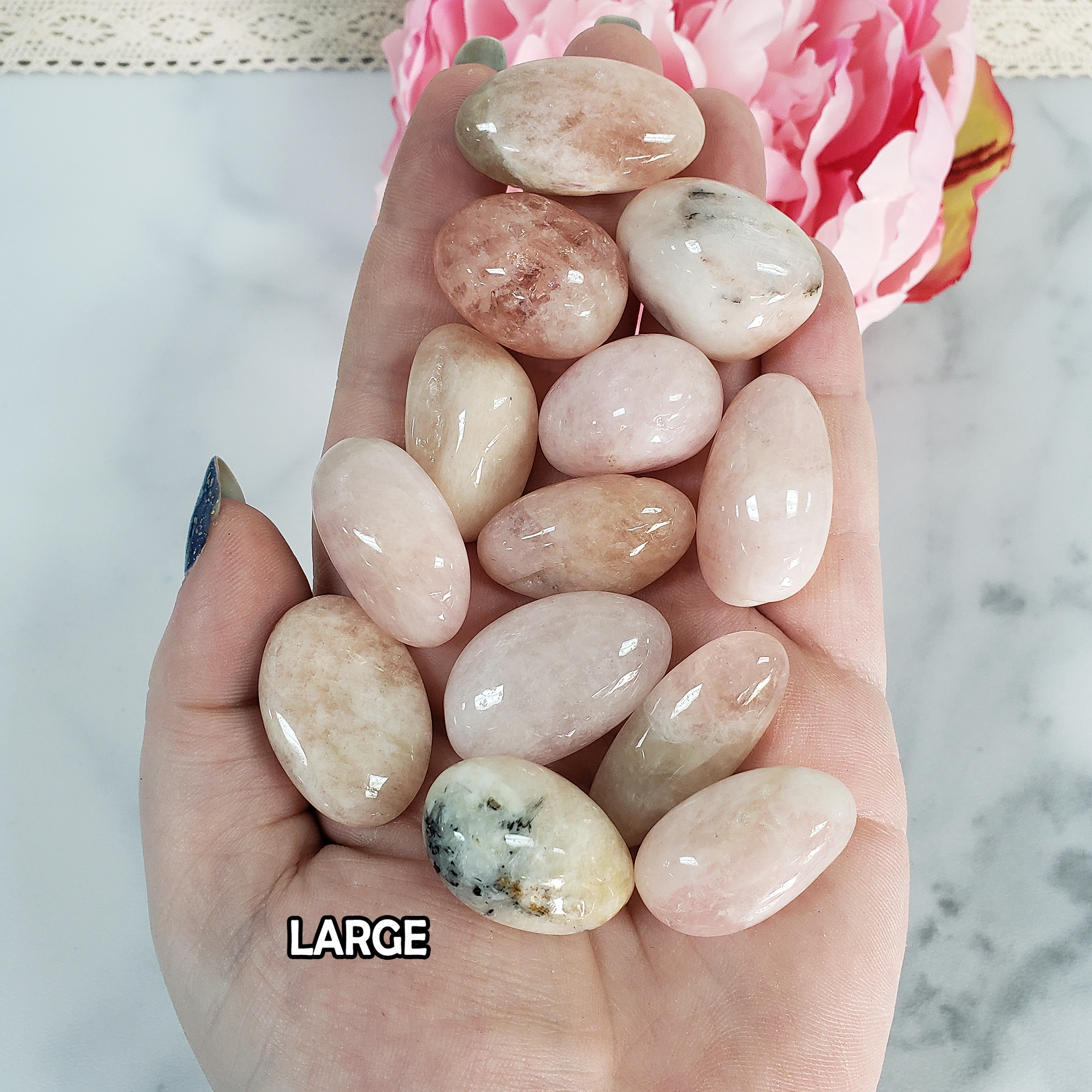 Morganite Pink Beryl Crystal Natural Gemstone Tumbled Stone | Multiple Sizes - 4