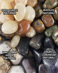 Tumbled Stones Natural Crystal Set for Motivation & Success | Gold Quartz, Rhyolite, King Cobra Jasper, Ruby - Manifesting Prosperity