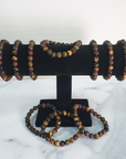 Multi Tigers Eye Crystal Natural Gemstone 7-8mm Bead Bracelet