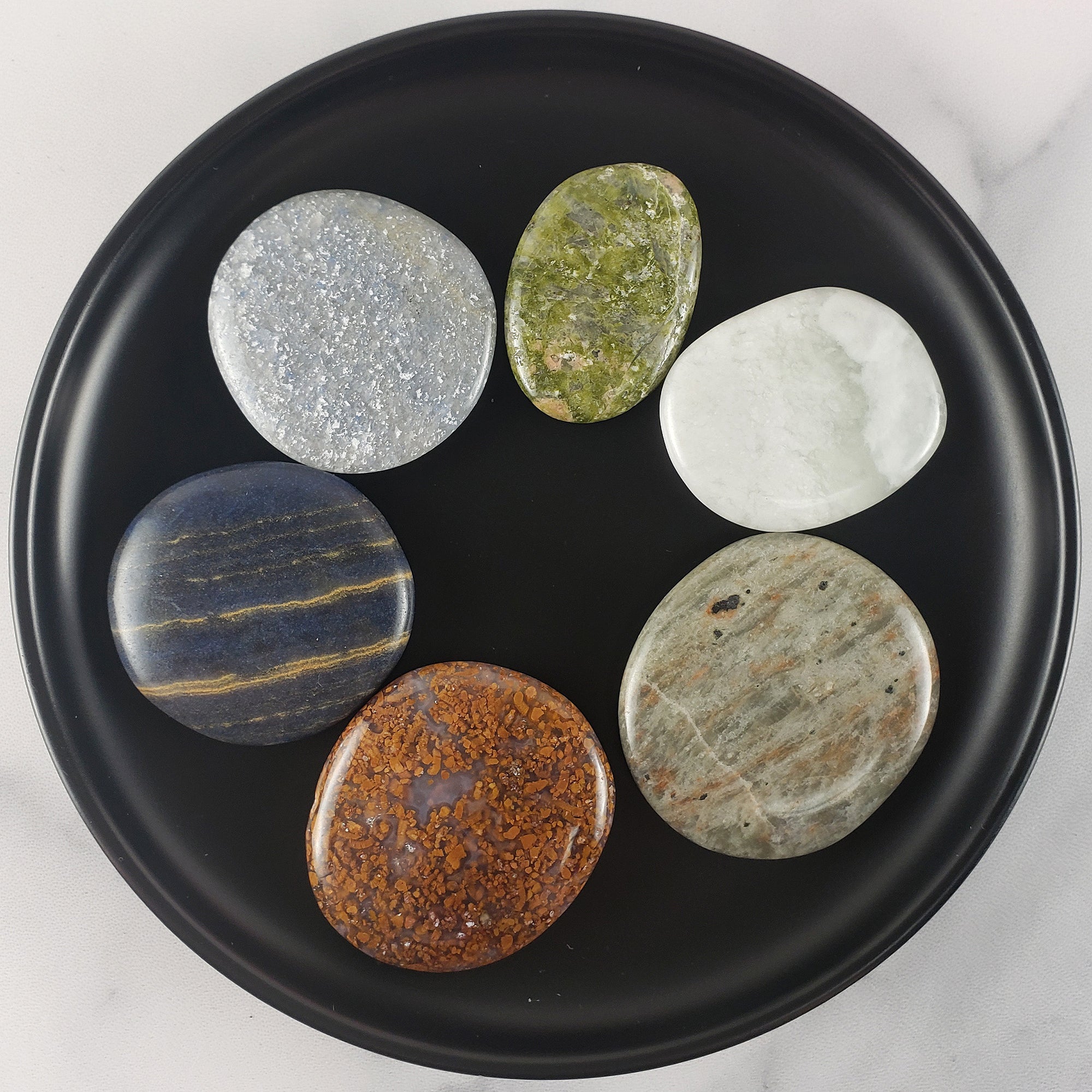 Intuitively Selected Natural Crystal Palm Stone Worry Stone Meditation Tool | Mystery Crystal Surprise 1