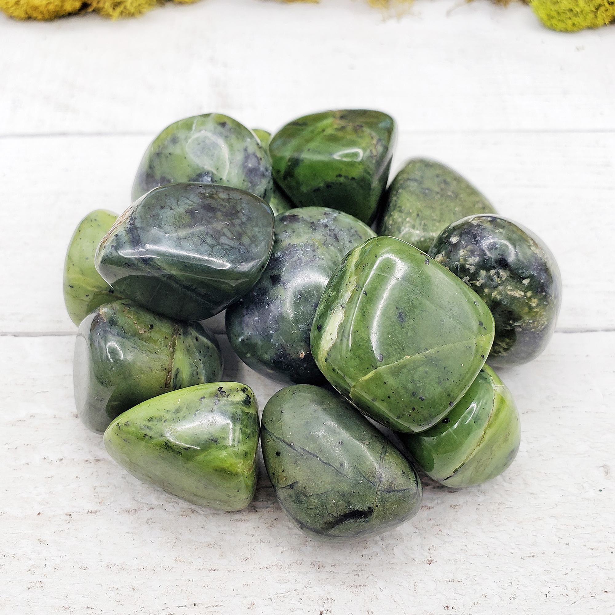 Nephrite Jade Crystal Natural Gemstone Tumbled Stone | One Stone - 4