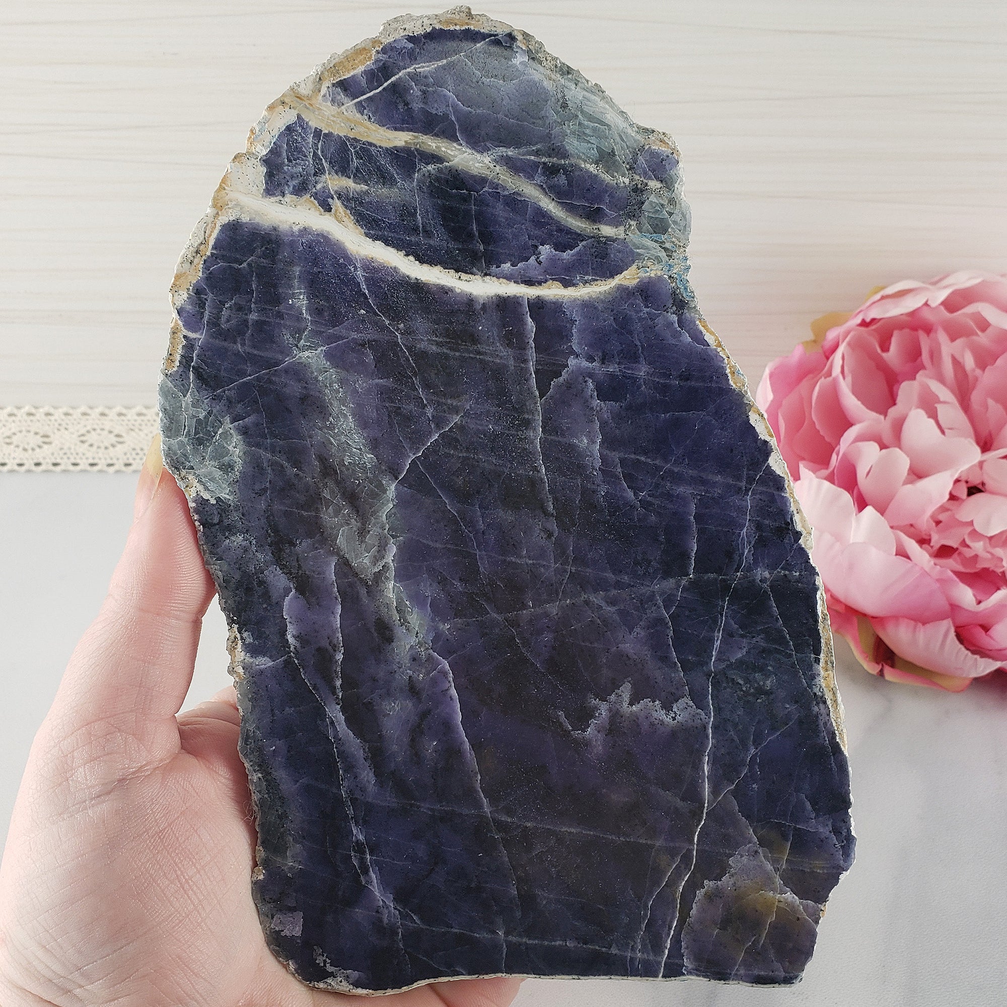 Unique Morado Opal Stone Slab Natural Crystal Slice with Polished Face | Noble - 1