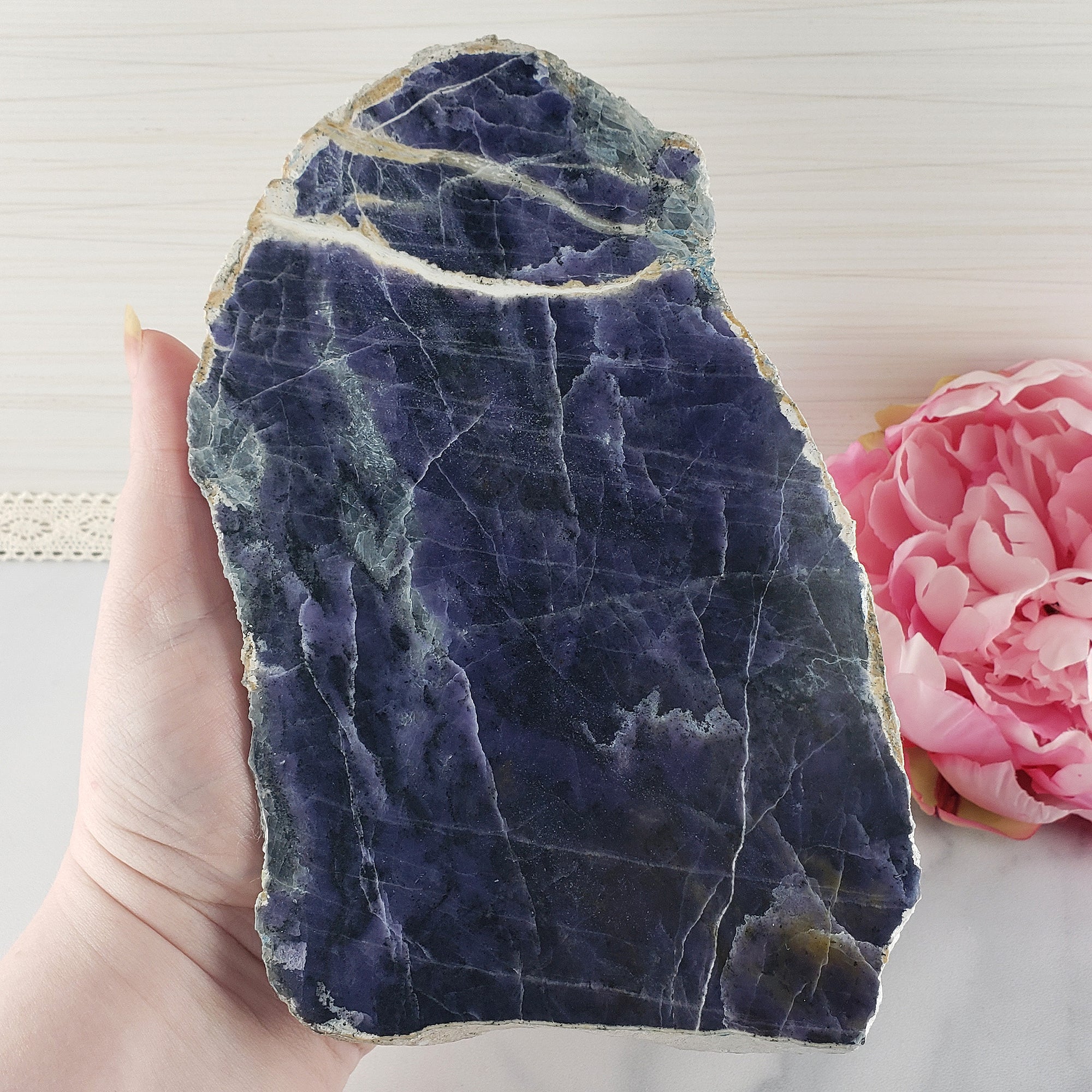 Unique Morado Opal Stone Slab Natural Crystal Slice with Polished Face | Noble - 3