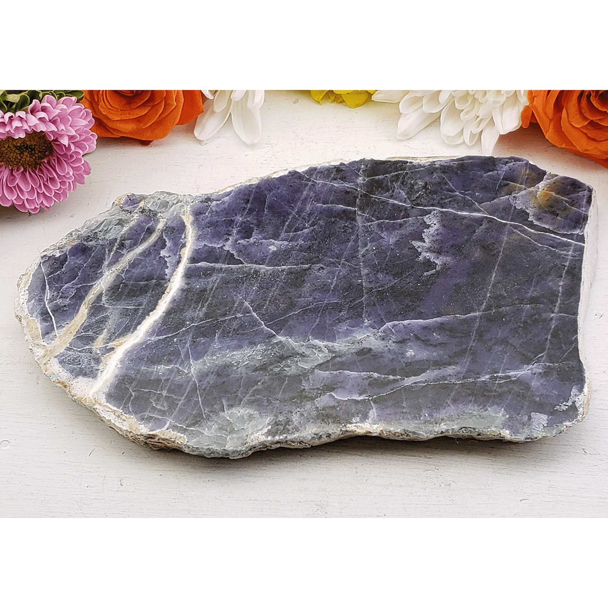 Unique Morado Opal Stone Slab Natural Crystal Slice with Polished Face | Noble - 4