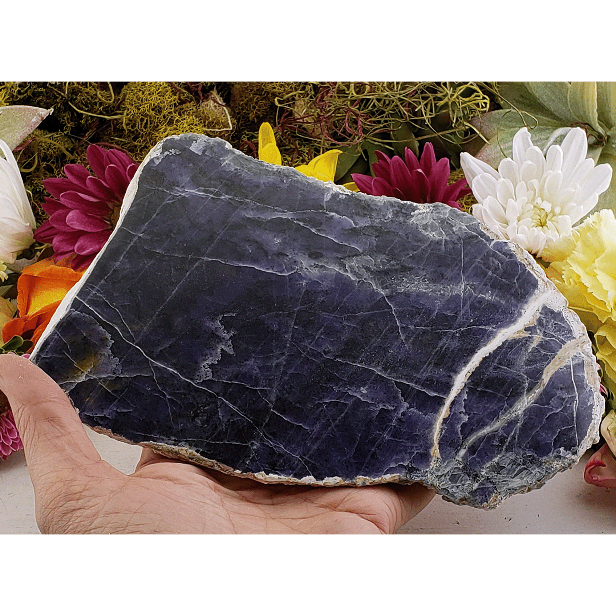 Unique Morado Opal Stone Slab Natural Crystal Slice with Polished Face | Noble - 5