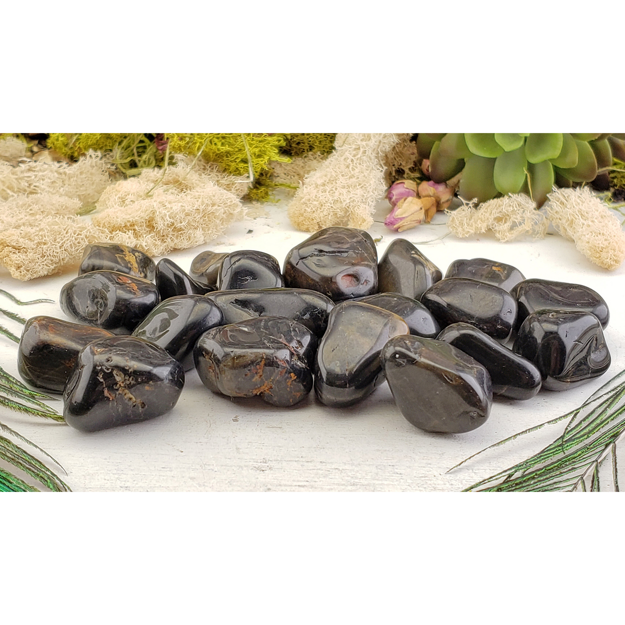 Black Onyx Crystal Natural Gemstone Freeform Tumbled Stone | Multiple Sizes - 1