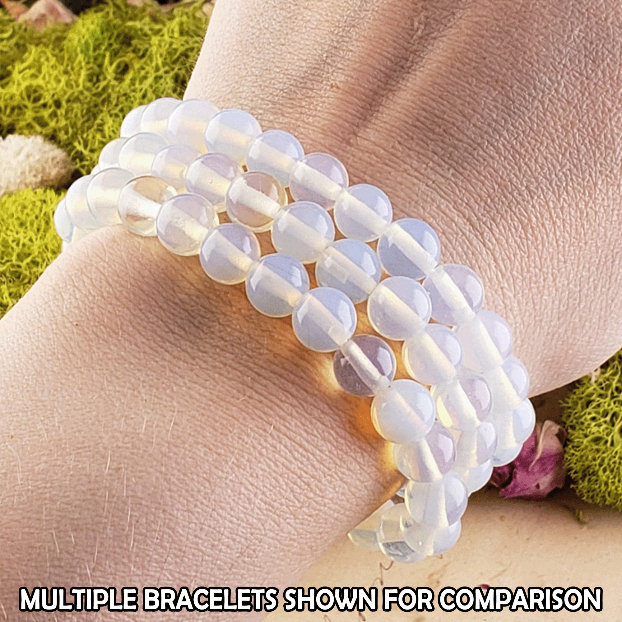 Opalite Crystal Manmade Gemstone 7-8mm Bead Bracelet | Throat Chakra Crystals