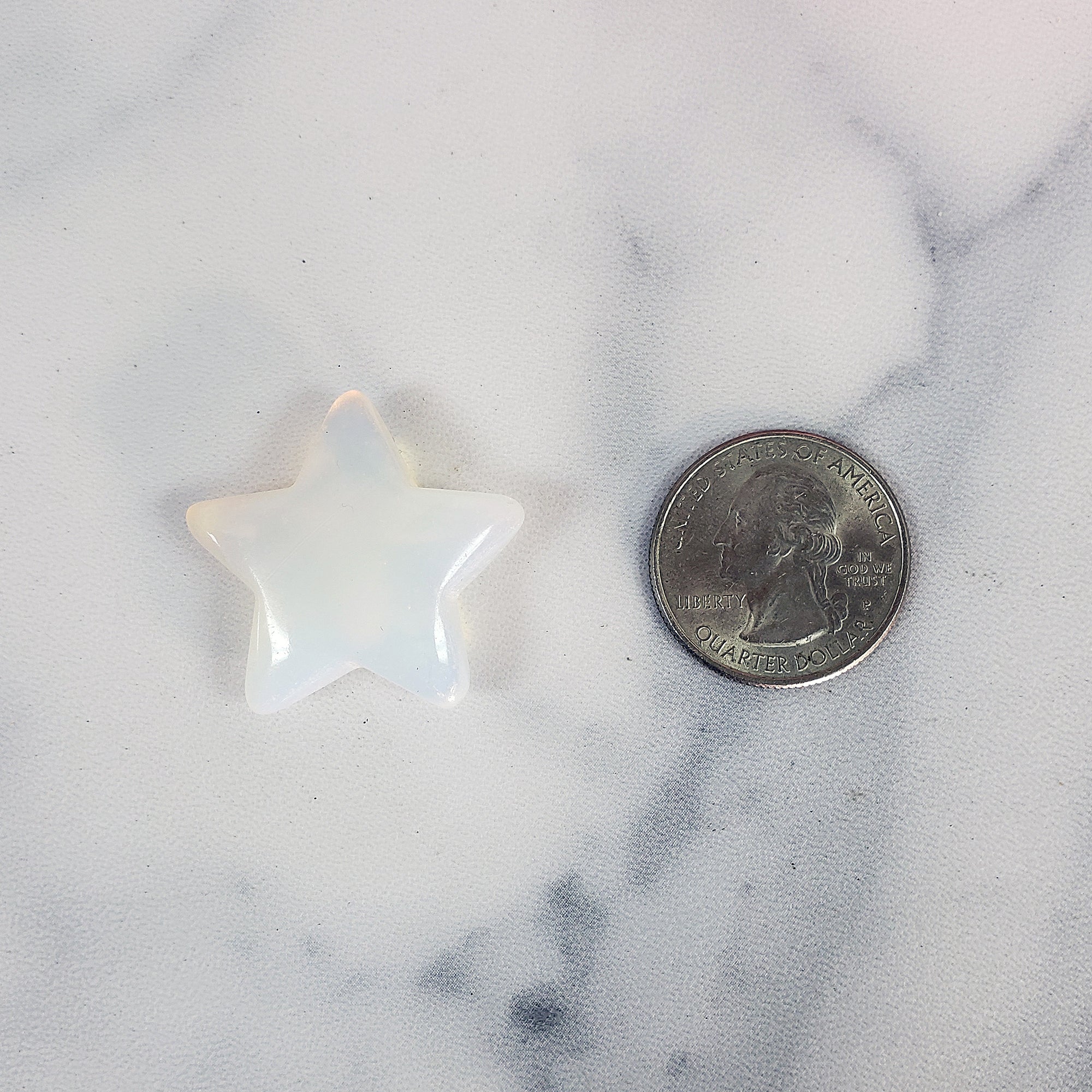 Opalite Crystal Star Manmade Gemstone Wishing Star Carving Fidget Stone | 25-30mm - 3